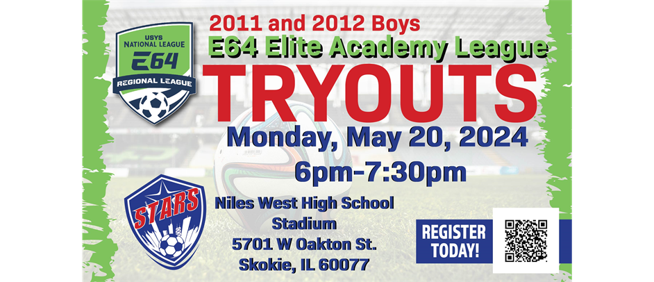 E64 -Regional League - TRYOUTS Boys 2011 and 2012