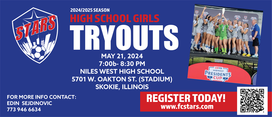 FC Stars 2024/25 TRYOUTS -High School Girls 2005 - 2010
